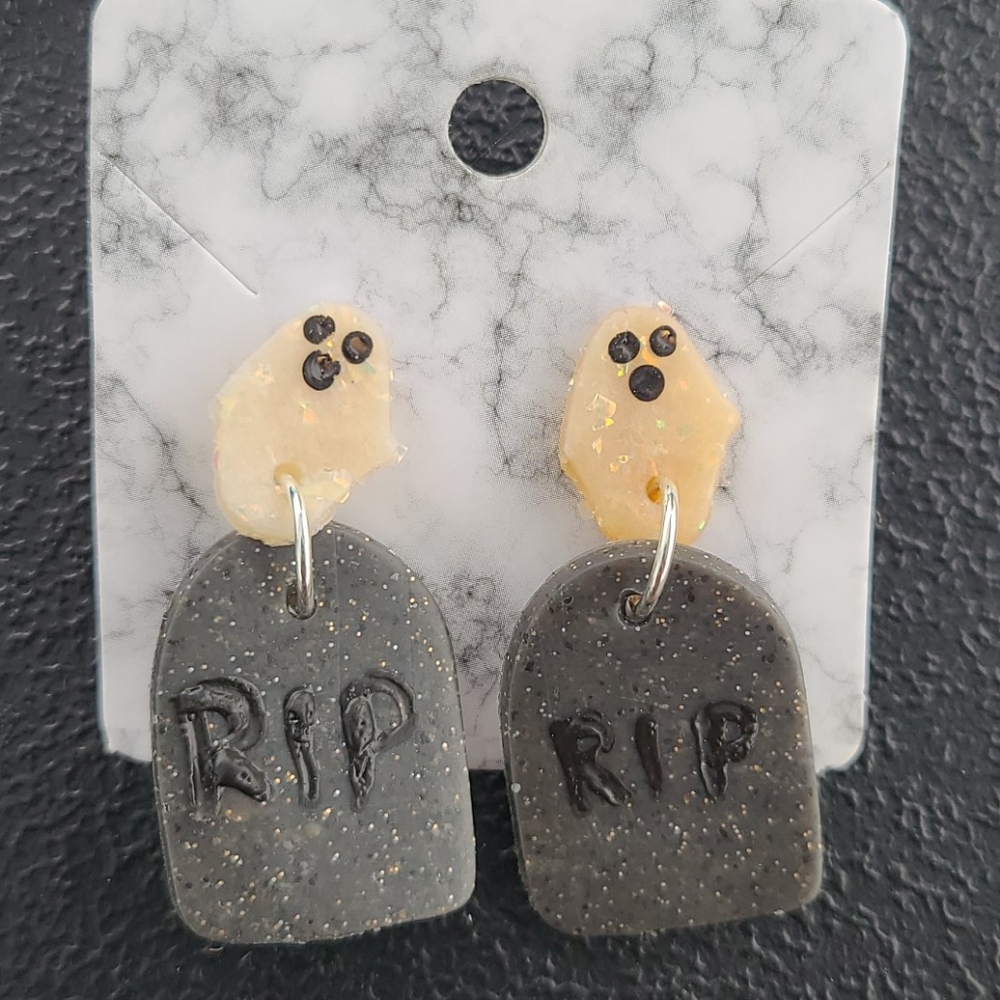 🎃Small Ghost and Tombstone Earrings